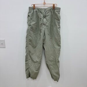 Zara Wide Leg comfortable drawstring waist washed look Light Green Women's XL